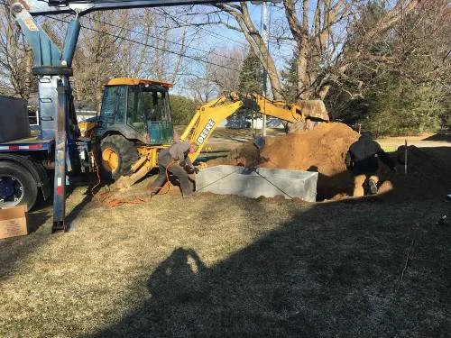 Septic tank installation in West Michigan